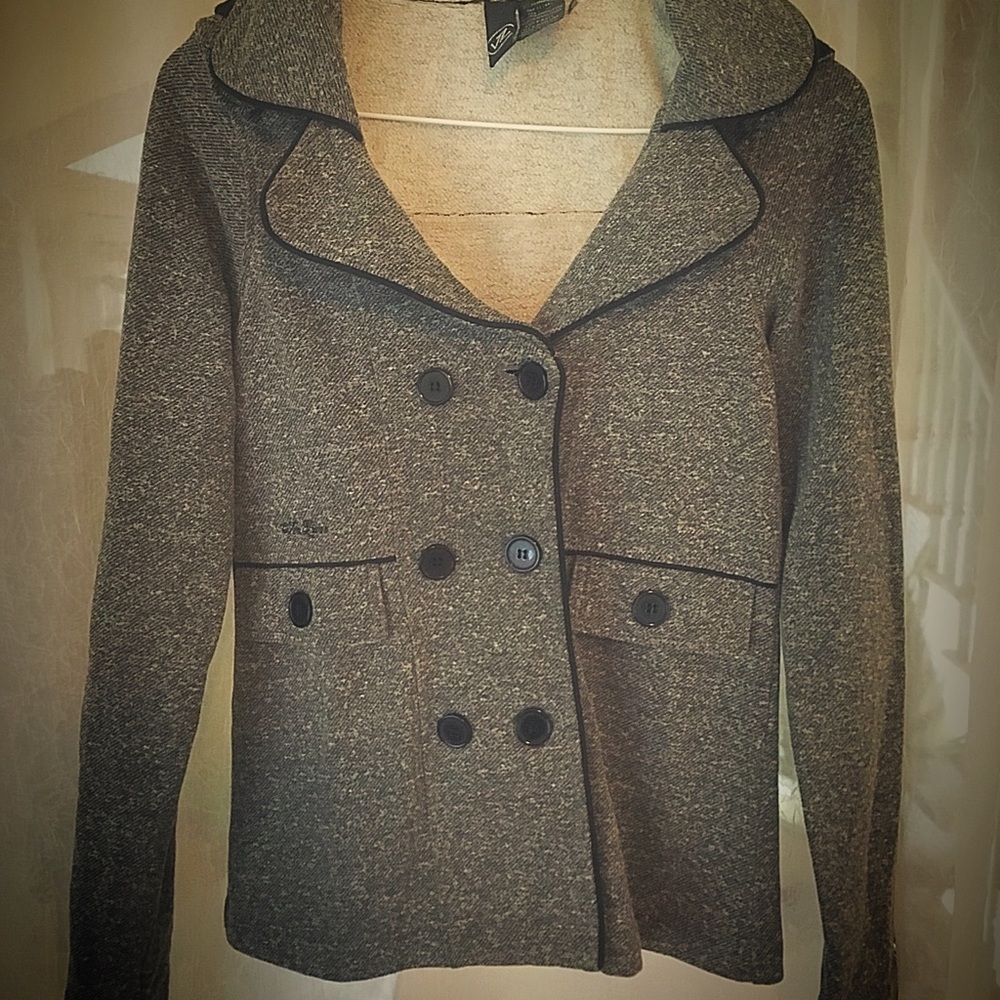 Von Zipper heather gray pea coat